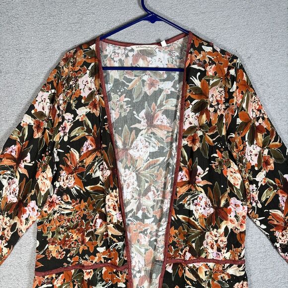 Soft Surroundings Open Long Cardigan Coverup Women Size M Bohemian Boho Festival - Picture 3 of 15